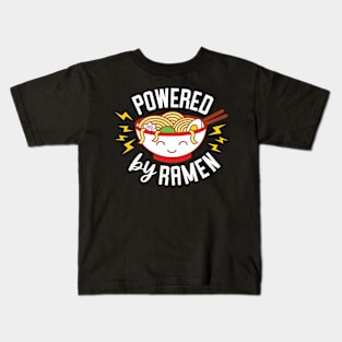 Powered By Ramen - Cute Kawaii Japanese Noodle Bowl Kids T-Shirt